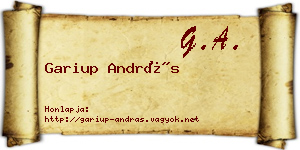 Gariup András névjegykártya